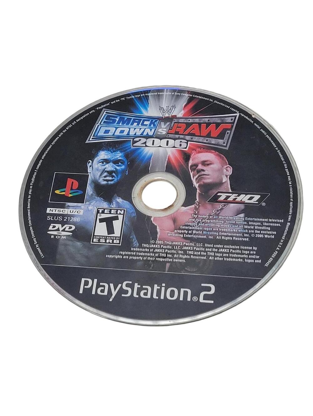 WWE Smackdown vs. Raw 2006 (Sony PlayStation 2 PS2, 2005) Disc Only